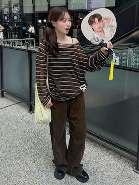 「GU（ジーユー）のアイテム（パンツ）」を使った、mayaさん（レディース・155cm）の秋コーディネート