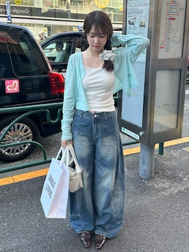 「アイテム（カーディガン/ボレロ）」を使った、mayaさん（レディース・155cm）の夏コーディネート