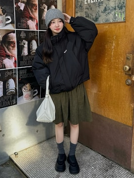 「アイテム（ダウンジャケット/コート）」を使った、mayaさん（レディース・155cm）の冬コーディネート