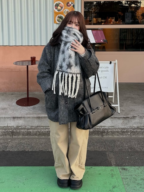 セール】ステンカラーシャギージャケットコート（ステンカラーコート