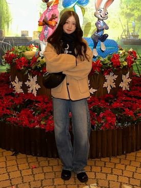 「FRED PERRY（フレッドペリー）のアイテム」を使った、mayaさん（レディース・155cm）の冬コーディネート