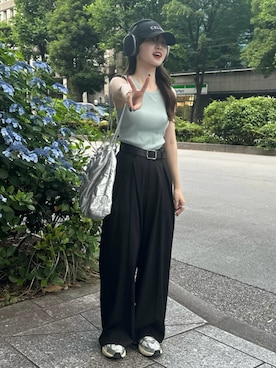 「CELINE（セリーヌ）のアイテム」を使った、mayaさん（レディース・155cm）の夏コーディネート