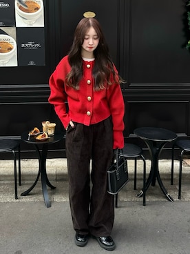 「アイテム（チノパンツ）」を使った、mayaさん（レディース・155cm）の秋コーディネート