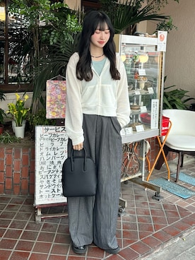 「UNIQLO（ユニクロ）のアイテム（タンクトップ、ブルー系）」を使った、mayaさん（レディース・155cm）の春コーディネート