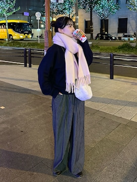 「アイテム（マフラー）」を使った、mayaさん（レディース・155cm）の秋コーディネート