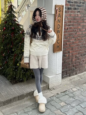 「アイテム（その他ヘアアクセサリー）」を使った、mayaさん（レディース・155cm）の冬コーディネート