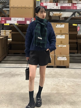 「アイテム（バレエシューズ）」を使った、mayaさん（レディース・155cm）の冬コーディネート