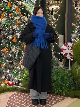 「アイテム（スウェットパンツ）」を使った、mayaさん（レディース・155cm）の冬コーディネート