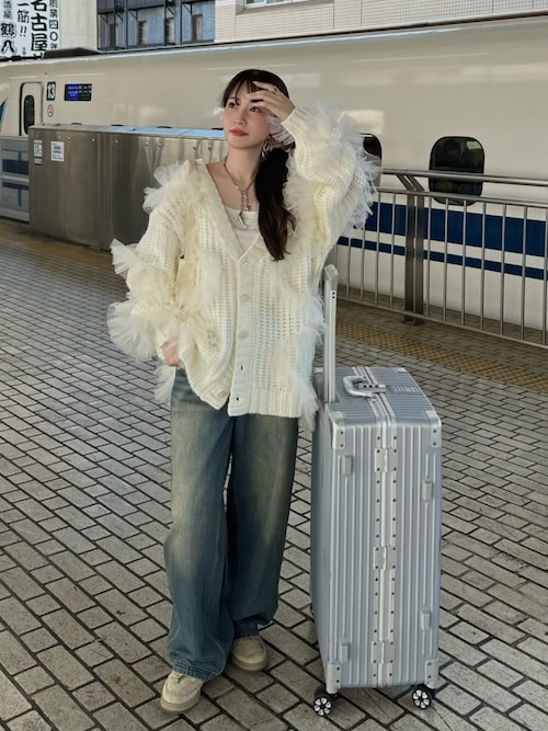 パンツ X-girl LOGO POCKET LOOSE DENIM PANTS LOGO POCKET LOOSE DENIM PANTS（デニムパンツ）｜X-girl（エックス