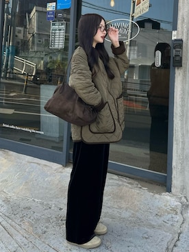 「アイテム（ミリタリージャケット）」を使った、mayaさん（レディース・155cm）の秋コーディネート