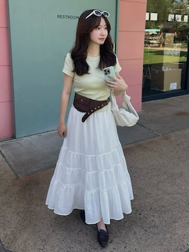 「BOTTEGA VENETA（ボッテガヴェネタ）のアイテム（バッグ）」を使った、mayaさん（レディース・155cm）の夏コーディネート
