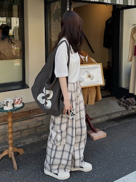 「MONO-MART（モノマート）のアイテム」を使った、mayaさん（レディース・155cm）の春コーディネート