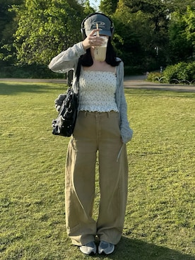 「アイテム（キャミソール）」を使った、mayaさん（レディース・155cm）の春コーディネート