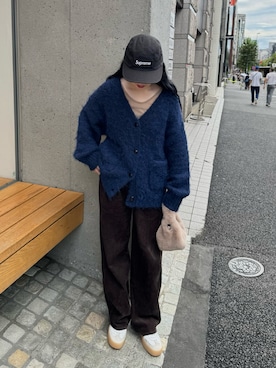 「Supreme （シュプリーム）のアイテム（帽子）」を使った、mayaさん（レディース・155cm）の秋コーディネート