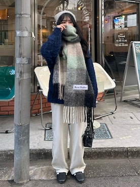 「ブルー」｜「アイテム（スウェットパンツ）」を使った、mayaさん（レディース・155cm）の秋コーディネート