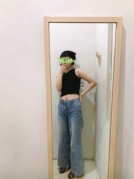 「アイテム（マフラー）」を使った、weiさん（レディース・167cm）の夏コーディネート