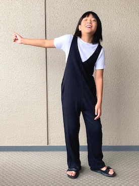 「UNIQLO（ユニクロ）のアイテム（オールインワン・サロペット）」を使った、yuMeさん（キッズ・134cm）の夏コーディネート