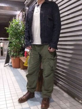 「Eddie Bauer（エディーバウアー）のアイテム（Tシャツ/カットソー）」を使った、コブラさん（メンズ・175cm）の秋コーディネート