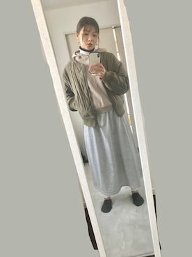 「PAGEBOY（ページボーイ）のアイテム（ノーカラージャケット）」を使った、アユチャンさん（レディース・159cm）の春コーディネート