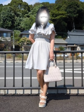 「アイテム（ハンドバッグ）」を使った、美月さん（レディース・151cm）の夏コーディネート