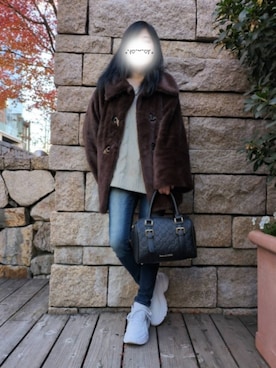 「GORGE（ゴージ）のアイテム」を使った、美月さん（レディース・151cm）の冬コーディネート