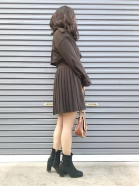 「one after another NICE CLAUP（ワンアフターアナザーナイスクラップ）のアイテム（その他アウター）」を使った、美月さん（レディース・151cm）の冬コーディネート