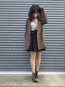 「MERCURYDUO（マーキュリーデュオ）のアイテム（ジャケット/アウター）」を使った、美月さん（レディース・151cm）の秋コーディネート