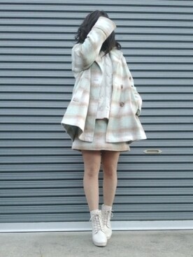 「one after another NICE CLAUP（ワンアフターアナザーナイスクラップ）のアイテム（その他アウター）」を使った、美月さん（レディース・151cm）の冬コーディネート