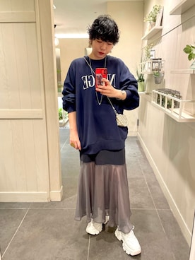 「OLIVE des OLIVE（オリーブデオリーブ）のアイテム（スウェット）」を使った、maicoさん（レディース・156cm）の冬コーディネート
