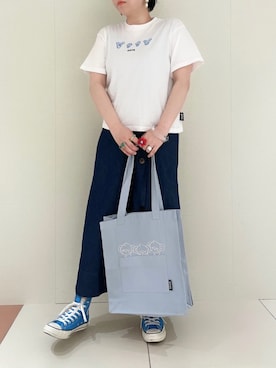 「コラボTシャツ」｜maicoさん（レディース・156cm）の春コーディネート