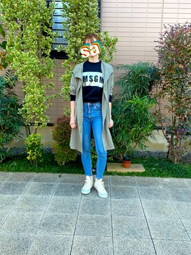 「MSGM（エムエスジーエム）のアイテム（スウェット）」を使った、saaaatunさん（レディース・160cm）の秋コーディネート