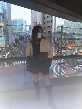 「ECLIN（エクラン）のアイテム（その他アウター）」を使った、chihiyuさん（レディース・160cm）の冬コーディネート