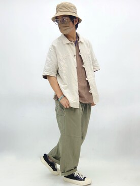 「通勤穿搭」｜「アイテム（帽子）」を使った、Tom Chanさん（メンズ・165cm）の冬コーディネート