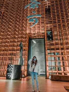 「AIR SPACE（エアースペース）のアイテム（ジャケット/アウター）」を使った、HuaHuaさん（レディース・153cm）の春コーディネート