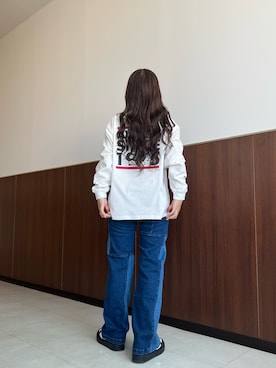 「リメイクデニム」｜「アイテム（トップス）」を使った、Runa Nagayaさん（レディース・156cm）の秋コーディネート