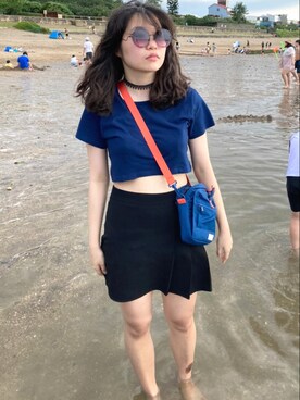 「plain-me（プレインミー）のアイテム（バッグ）」を使った、曙さん（レディース・165cm）の夏コーディネート