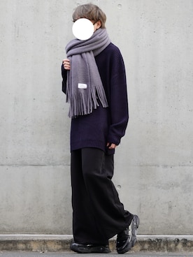 「Adoon plain（アドーンプレーン）のアイテム（パンツ）」を使った、ずーさん（メンズ・168cm）の冬コーディネート