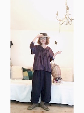 「アイテム（バレエシューズ、グリーン系）」を使った、iroas31さん（レディース・153cm）の秋コーディネート