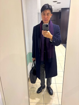 「アイテム（ビジネスバッグ）」を使った、ろみひーさん（メンズ・175cm）の冬コーディネート