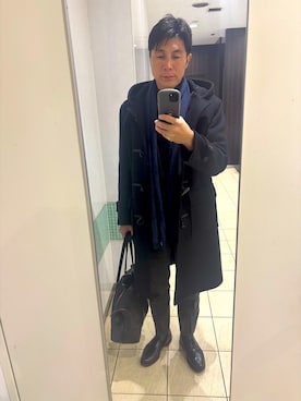 「アイテム（ダッフルコート）」を使った、ろみひーさん（メンズ・175cm）の冬コーディネート