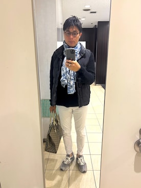 「アイテム（ダウンジャケット/コート）」を使った、ろみひーさん（メンズ・175cm）の秋コーディネート