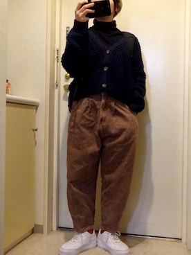 「ニットカーディガン」｜gakitmさん（レディース・156cm）の秋コーディネート