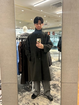 「オトナカジュアル」｜「アイテム（ステンカラーコート）」を使った、Taiheiさん（メンズ・174cm）の冬コーディネート