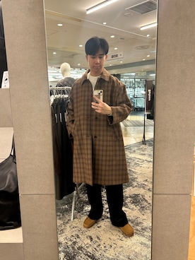 「アイテム（ステンカラーコート）」を使った、Taiheiさん（メンズ・174cm）の秋コーディネート