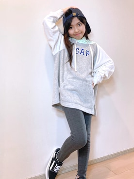 「no brand（ノーブランド）のアイテム（キャップ）」を使った、Kaoさん（キッズ・129cm）の秋コーディネート