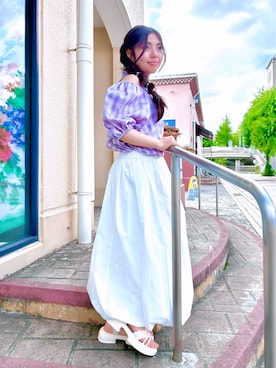 「アイテム（シャツ/ブラウス）」を使った、Kaoさん（キッズ・148cm）の夏コーディネート