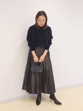 「骨格_ナチュラル」｜座間　オデット エ オディール スタッフさん（レディース・157cm）の秋コーディネート
