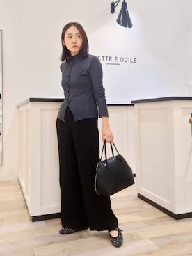 「イエベ春」｜座間　オデット エ オディール スタッフさん（レディース・157cm）の秋コーディネート