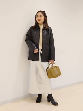 「骨格_ナチュラル」｜座間　オデット エ オディール スタッフさん（レディース・157cm）の冬コーディネート