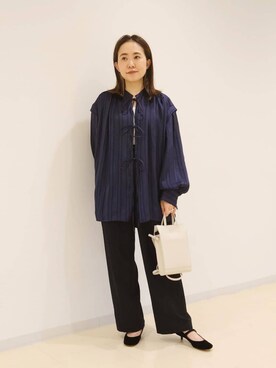 「骨格_ナチュラル」｜座間　オデット エ オディール スタッフさん（レディース・157cm）の夏コーディネート